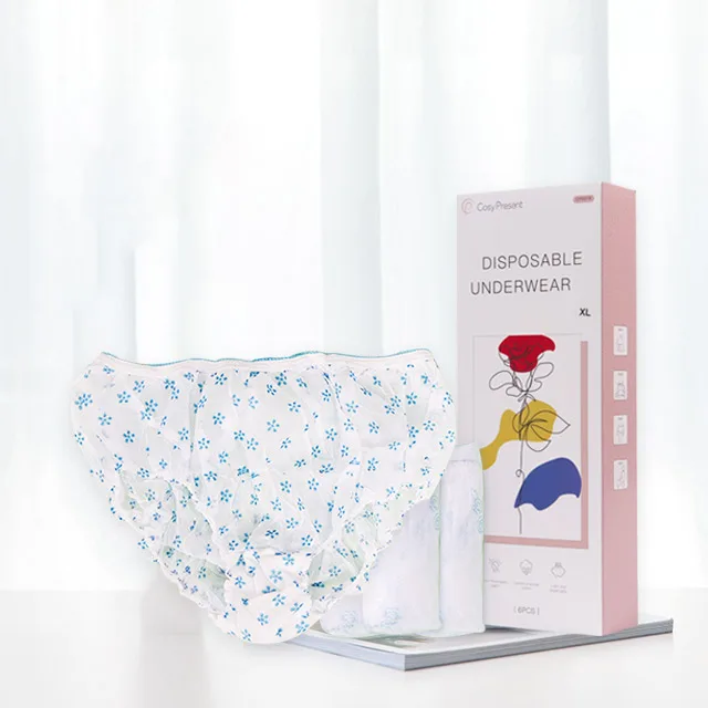 sexy nonwoven soft breathable print women disposable underwear for massage
