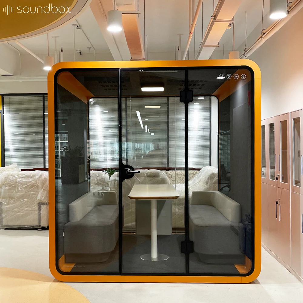 Meeting pod office cabin indoor for 4 people office booth office furniture meeting pods