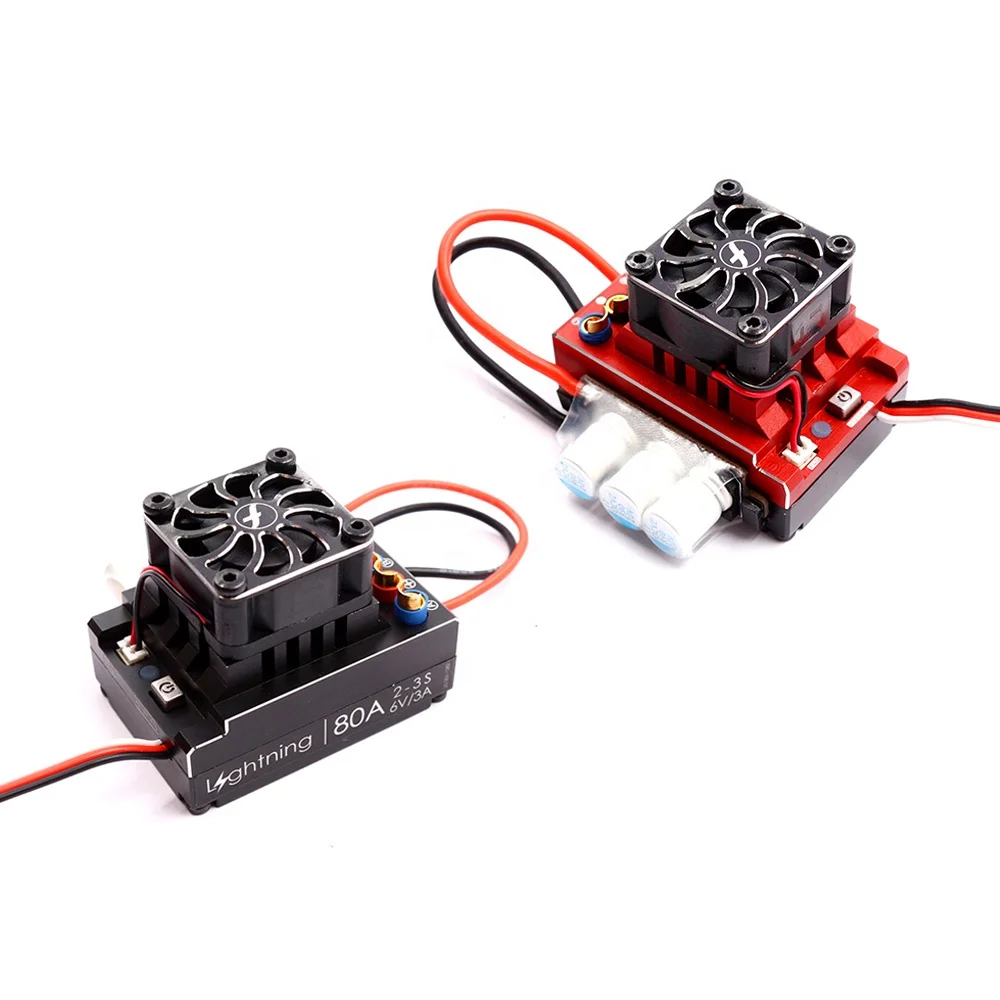 Бесщеточный электронный контроллер скорости Flycolor Lightning для радиоуправляемых автомобилей 80 А 1/6 1/8 1/10 2-3S 6 В 3