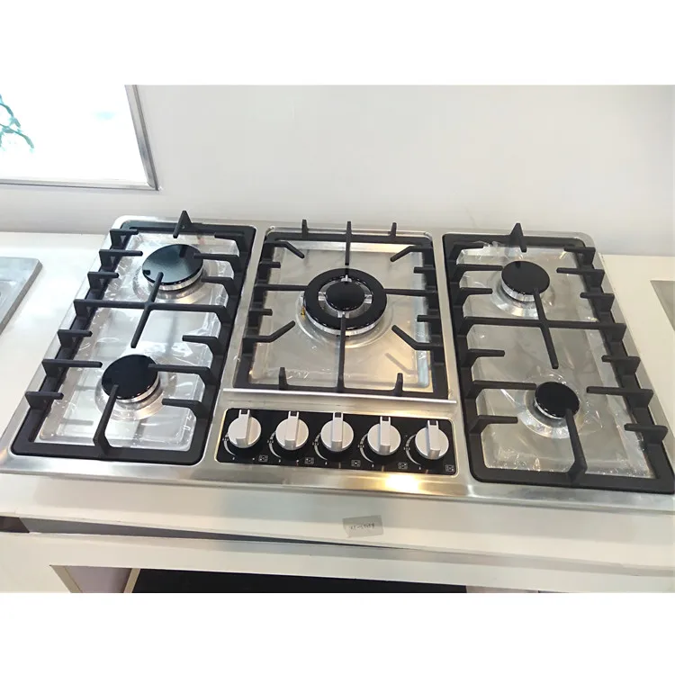 Sell well household 5 burners built-in stainless steel gas hob cooktop