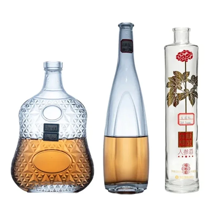 Premium custom empty bespoke gin 700ml 750ml rum whiskey botellas de vidrio vodka gin wine glass bottle