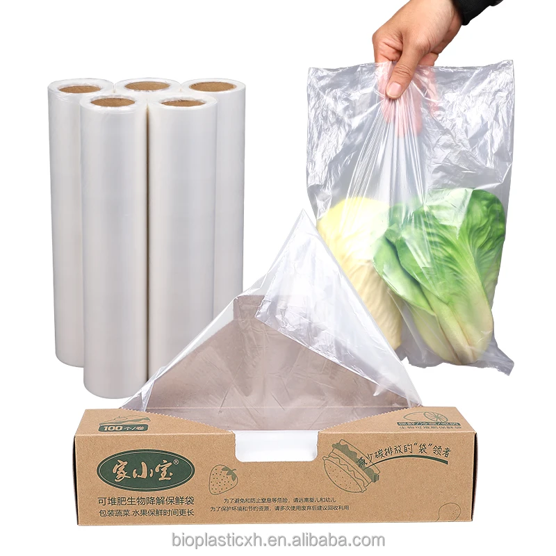 25kg wholesale fruit grocery storage shopping produce bag biodegradable organic plastic produce bag for vegetable