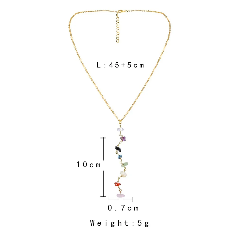 Религиозные украшения Ожерелье Из Натурального Кристалла 7 чакр радужные Кристаллы из нержавеющей стали ожерелья с исцеляющими камнями