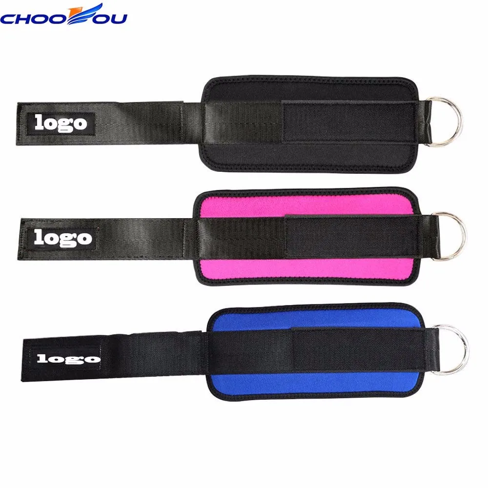 Регулируемые ремни на лодыжку для фитнеса с логотипом под заказ для тренажерного зала