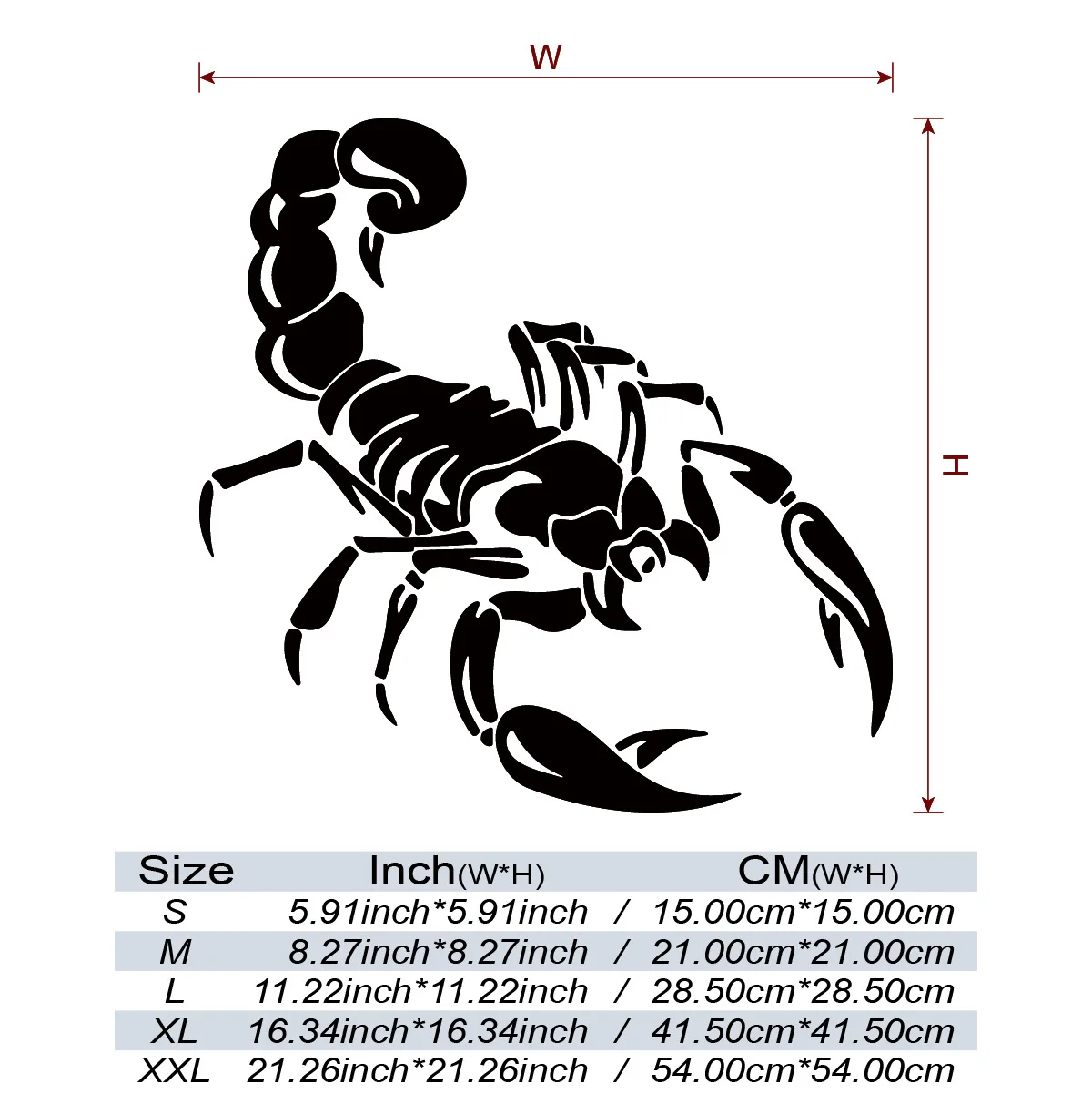 New 28.5cm* 28.5cm Pattern Animal Scorpion Car Sticker Hood Spare Tire Car Sticker Reflective Fun Waterproof 3m Glue Sticker Car