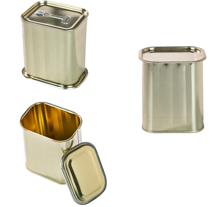 701# Recyclable Metal Empty Trapezoidal Tin Can for Meat Packaging