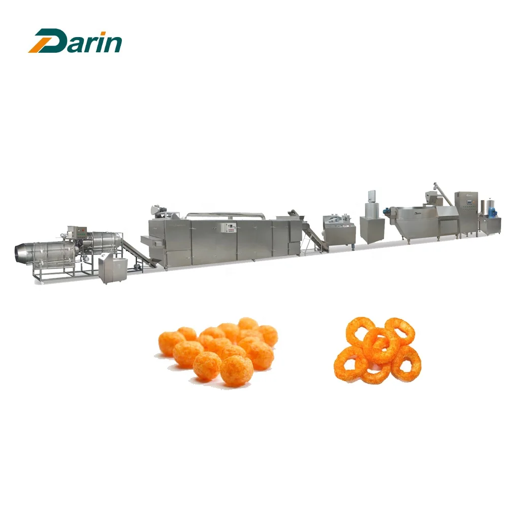 Corn puff production line puffed corn ball snacks food making rice machine