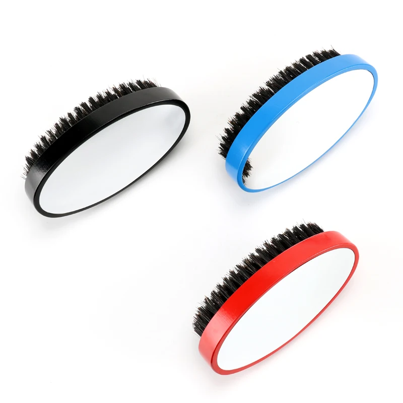 Abeis Wholesale OEM Beard Brushes Men Soft or Medium Hard Boar Bristle Wood Beard Brush With Mirror