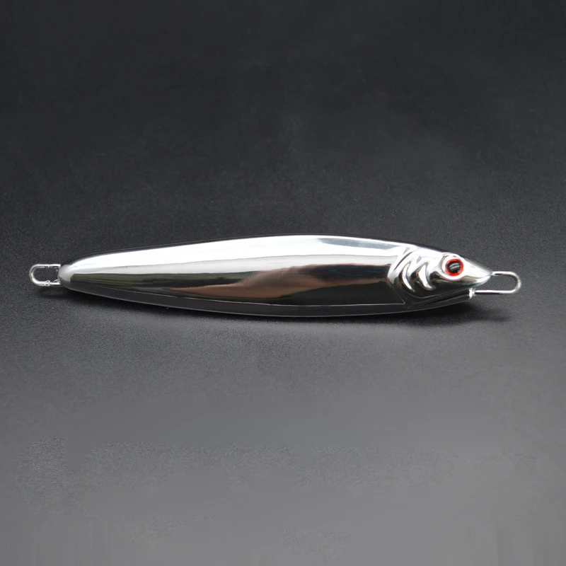 Electroplate Plating Slow Fall Metal Lead Jig Chrome Chromium 60g 80g 100g Plating Drag Metal Cast Jig Lure