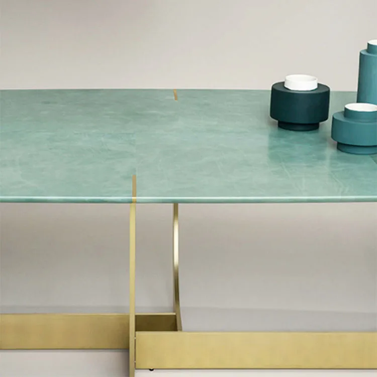 Stainless steel leg dining table modern living room table marble dining table in dining room furniture