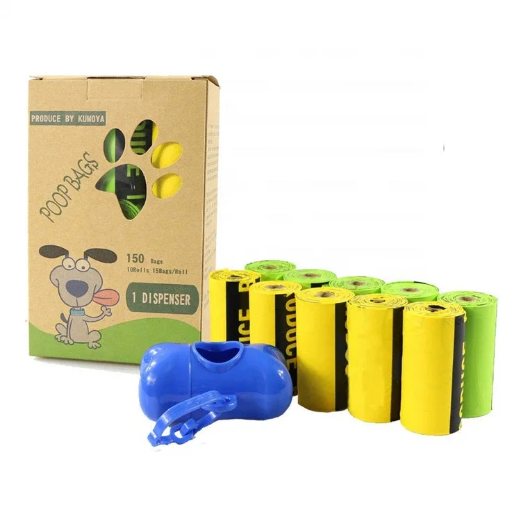 
Customized eco friendly biodegradable pla scented doggy eco poo bags biodegradable with dispenser 