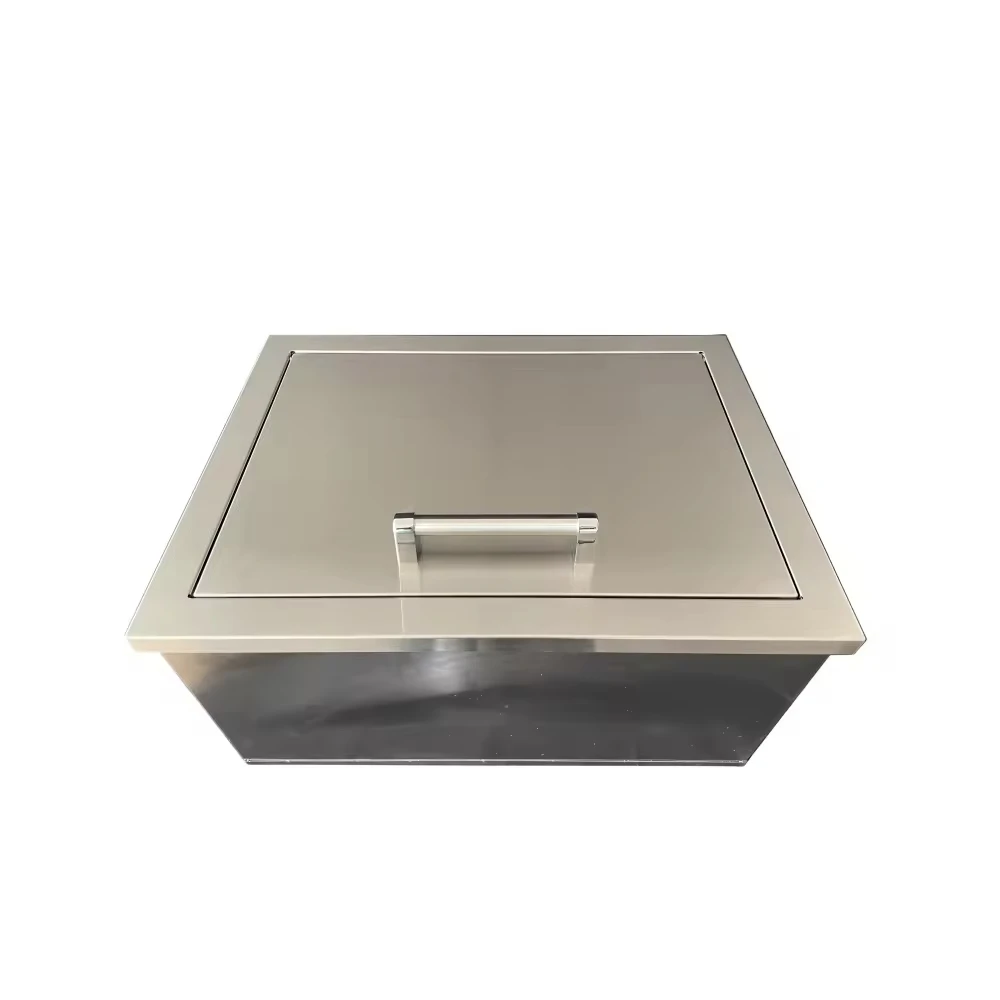 Modernization Flush Mount Stainless Steel Ice Box Outdoor Built in Workbench Commercial Storage Bin