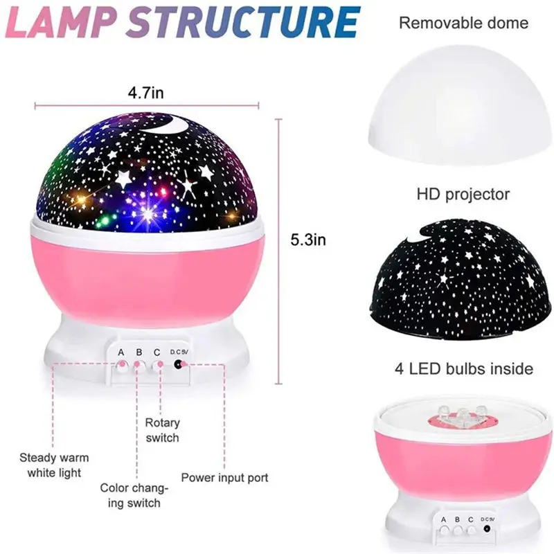 Led 5v Usb Living Room Romantic Star Master Night Light Projector Lamp Colorful Night Sky Star Projector Light For Kids Bedroom