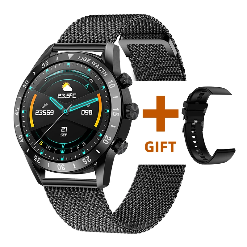 2022 New Smart Watch With Gift Box Men Full Touch Screen BT Call HD Music Playback Sports Fitness Watches For XIAOMI HUAWEI