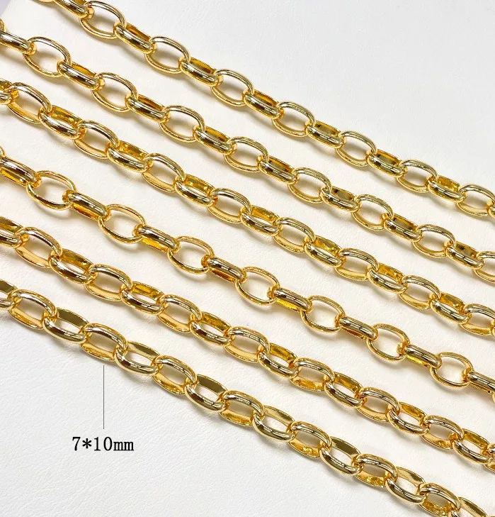  NANA high quality 14k italian gold plated chain 7x10mm brass paper