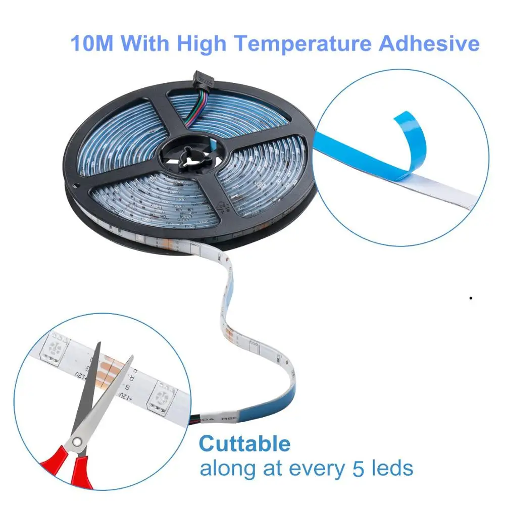 Led Strip Light Kit Waterproof Led Tape Dc 12v Smd 5050 Rgb Flexible Led Light Strip For Living Room