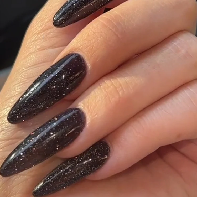 New trend shiny acrylic nails wholesale long coffin acrylic press on nails