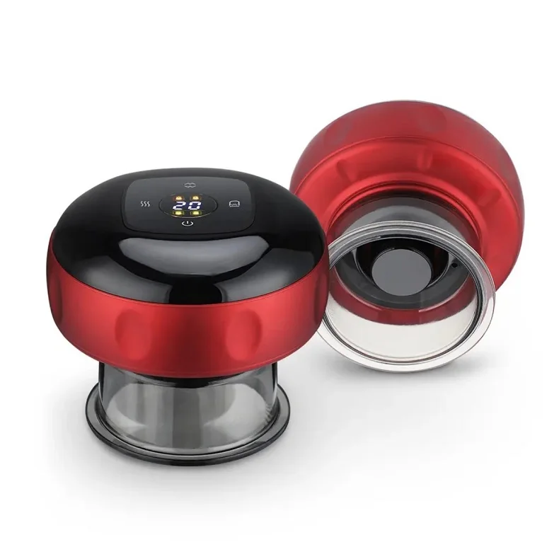 6 Gears Rechargeable Body Cupping Machine New Vacuum Electric Cupping Electronic Cupping Machine Massager With Red Light