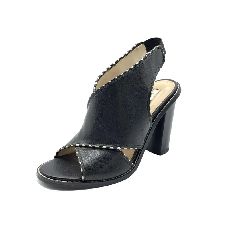 
Fashion 2021 Women Trendy Heel Sandals Cross Strap Genuine Leather Chunky Heel Shoes High Quality Brand Designer Ladies Sandals 