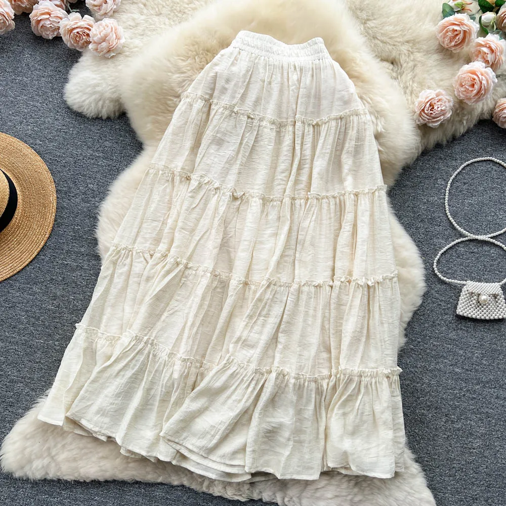 Мини-юбка женская 2023 новая Корейская Однотонная юбка средней длины на заказ