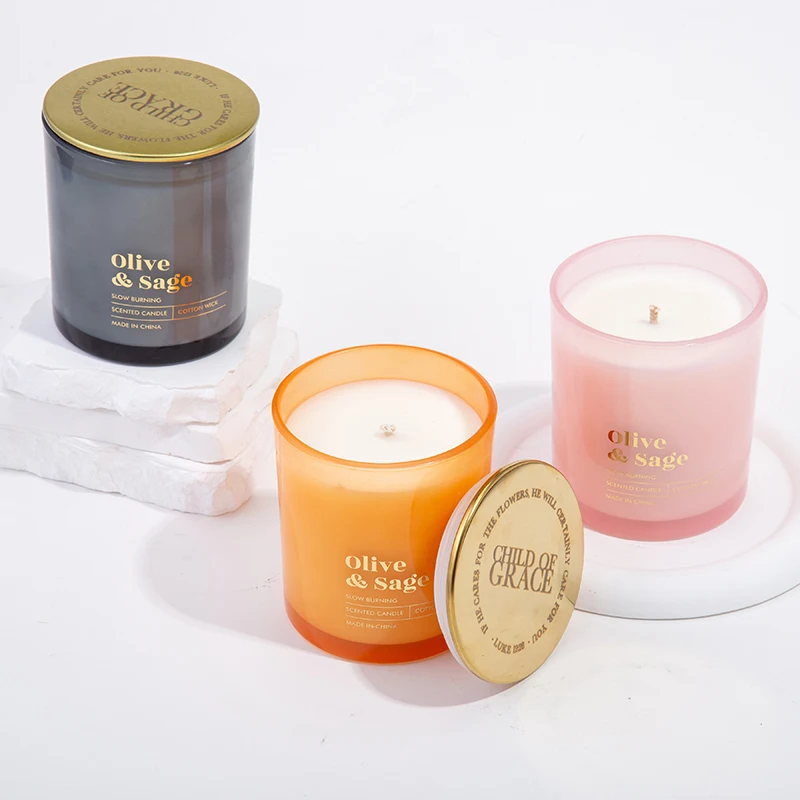 AIKUN Wholesale Custom Packaging Labels White Eucalyptus Soy Wax Triple Luxury Scented Candles in Glass and Box