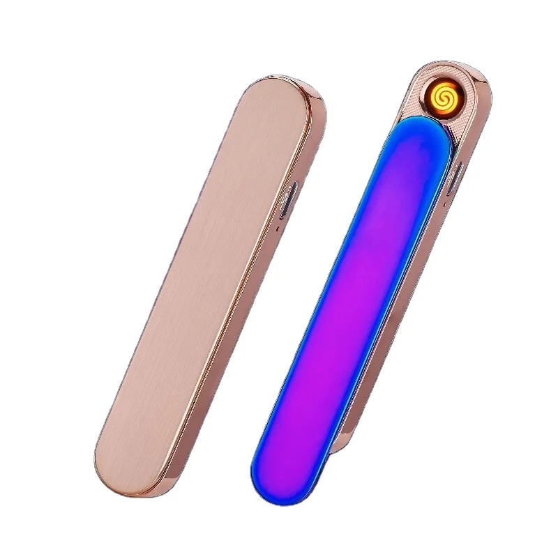 Популярная распродажа креативная красочная электрическая USB-зажигалка портативная тонкая Зажигалка без пламени зажигалка для женщин подарок курения