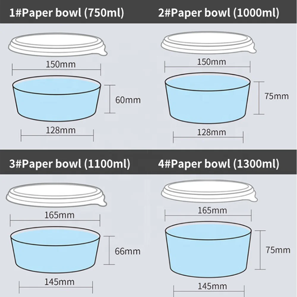 Personality Design Recycled Food Container Disposable Instant Noodle Bowl Round Paper Tube Box