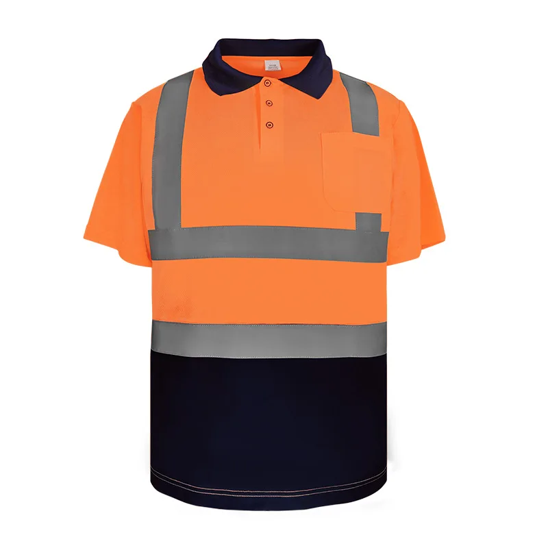 WEJUMP Hi Vis Polo T-shirt safety Workwear short sleeve polo t-shirt t shirt Safety Security Work Construction