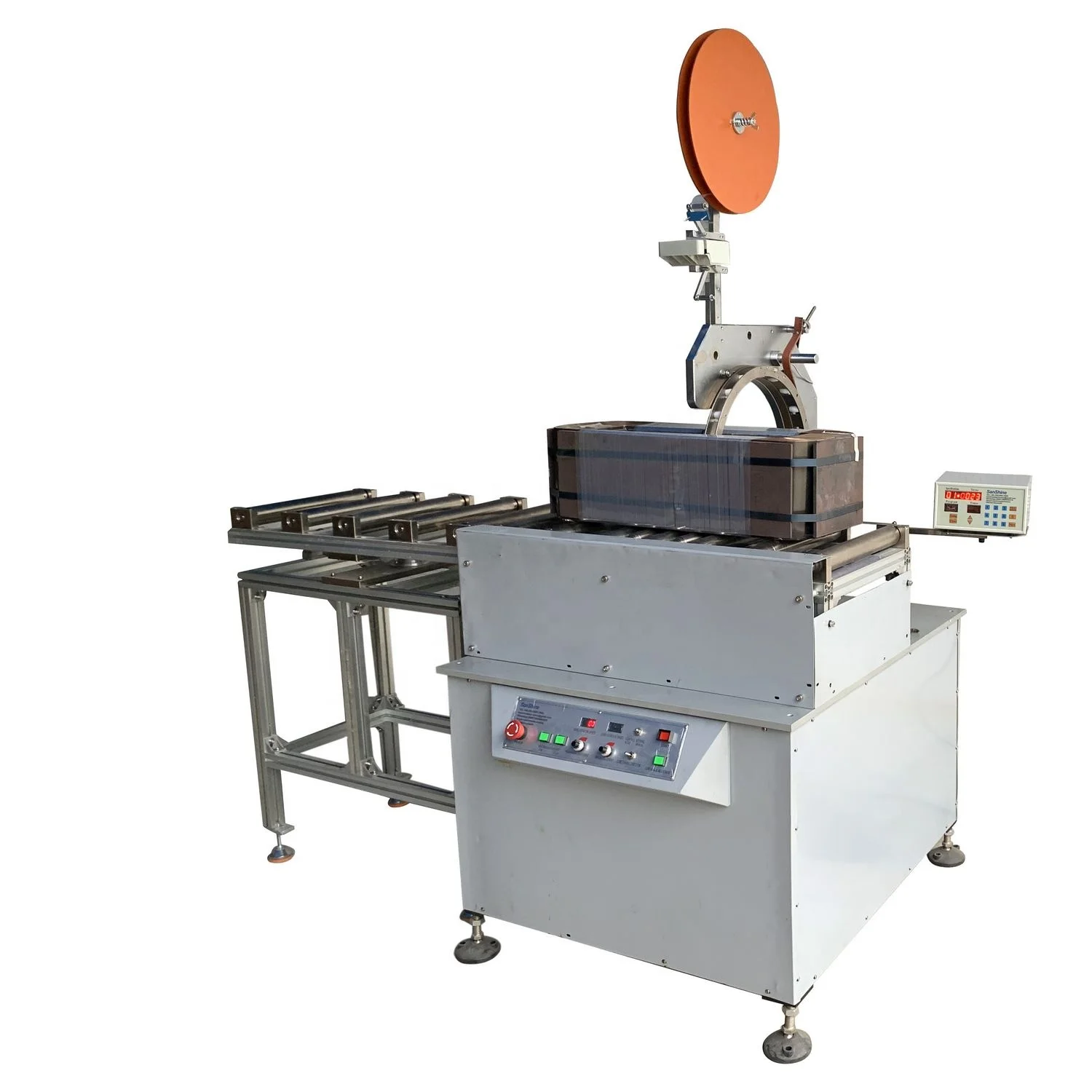 Programmable automatic rectangular electric transformer amorphous core coil isolated tape tapping machine