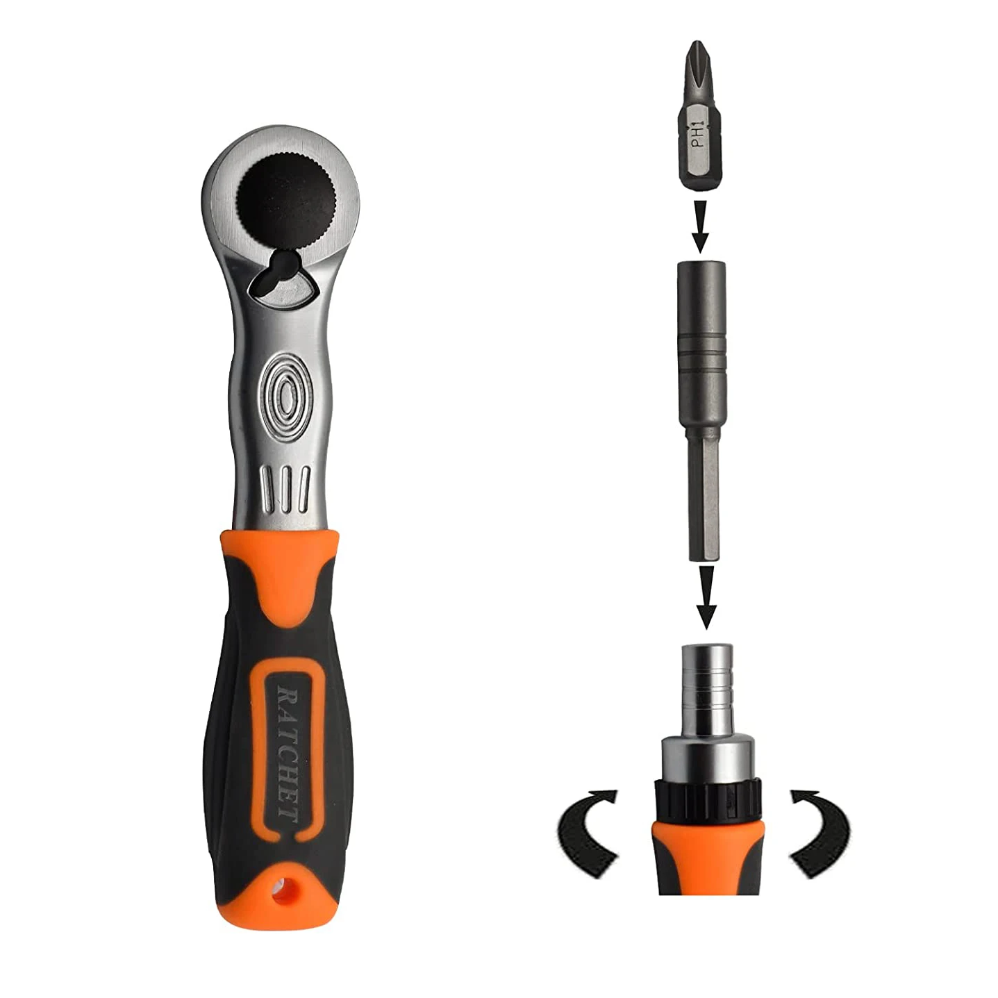 Multi-Functional Screwdriver Bit Set 38-in-1 1/4 inches Ratchet Socket Set Toolsbox with Sockets&Bits&Ratchet Handle