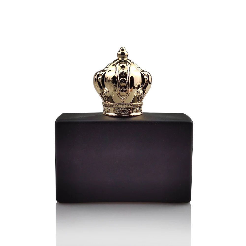 Low MOQ high quality custom design arabic style fea15 crimp luxury decorative gold crown zamak metal perfume cap