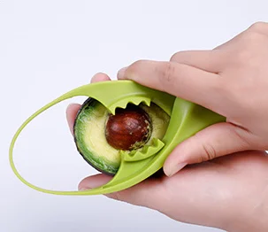 
NEW TOP 3-in-1 Avocado Tool, Multi-Purpose, Protective Cover, Metal Blade, Pit Remover and Scoop for Removing Avocado 