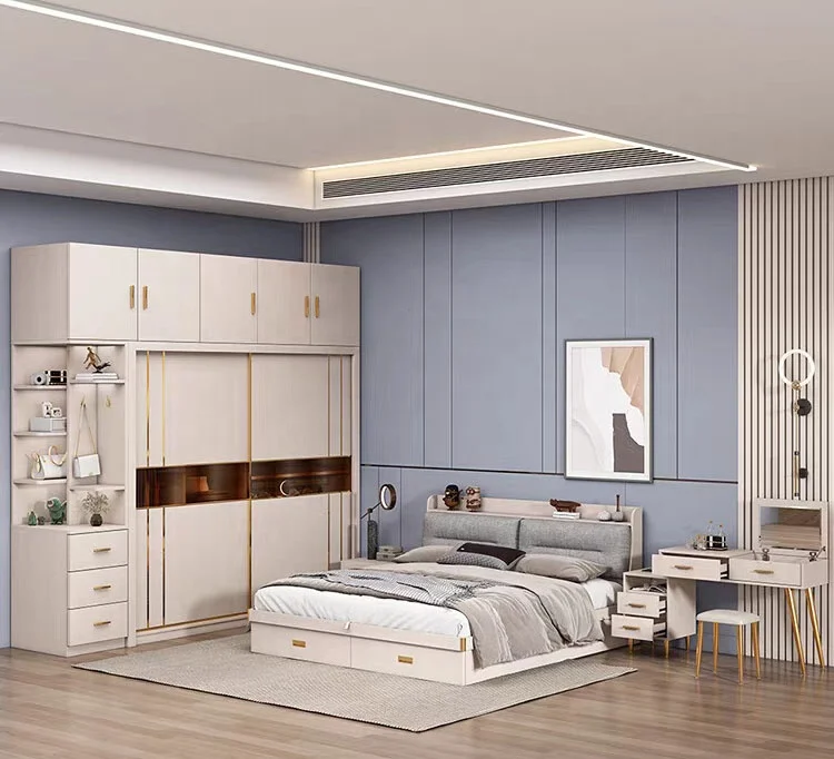 Wholesale OEM/ODM Resort 5 Star Hotel Bedroom Solid Wood Furniture Set Wooden Bedroom Set