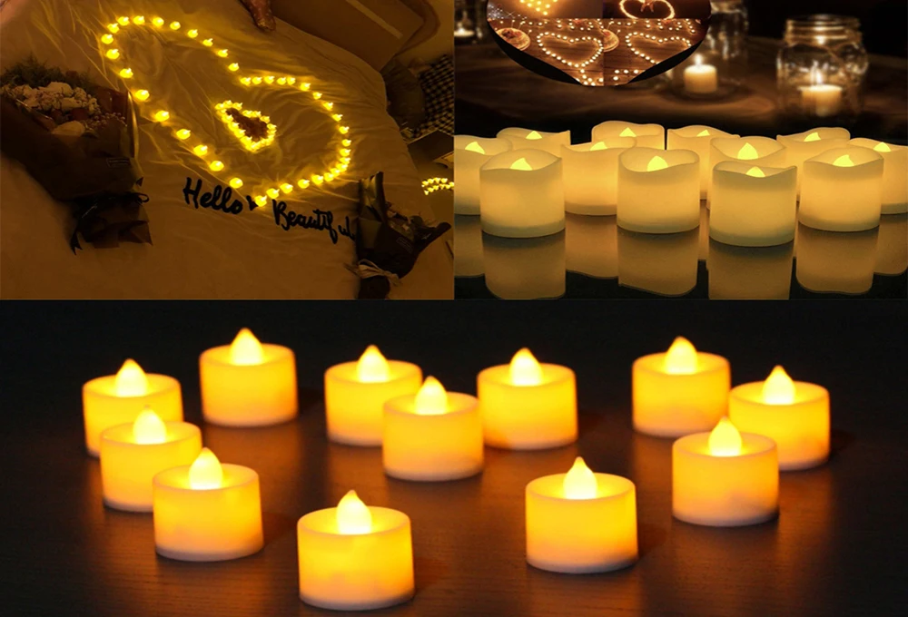 LED Flame Tea Light Candles Creative Lamp Battery Powered Home Wedding Party Decoration Lighting