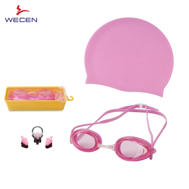 Professional Swimming goggles Suit with swimming cap nose clip ear plugs dry cloth