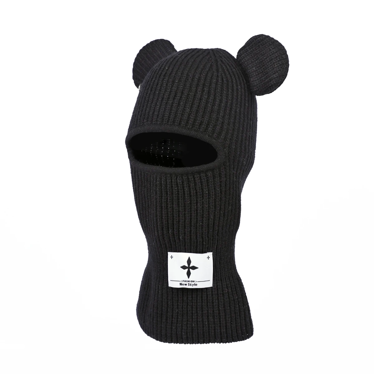New Style Warm Plain Face Masks Beanie Knitted Mask Animal Balaclava Custom Bear Ear Hole Ski Mask