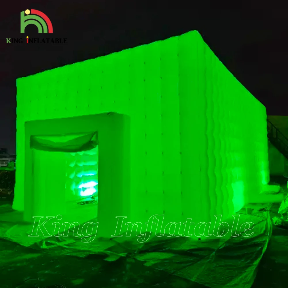Large Cube Wedding Party Led Light Inflatable Tent White Square Marquee Bar Pub Event Inflatable Nightclub