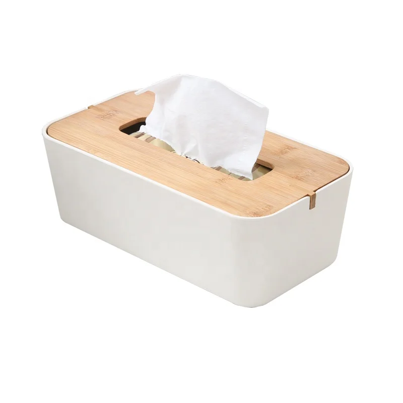 Factory customized luxury toilet house use napkin box holder bamboo fiber tissue box holder