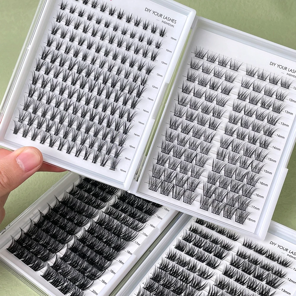 Private Label Diy Lash Extension Kit Wholesale Diy Comfortable Air Lash Extension Segmented Silk Eyelash Diy Lash Cluster