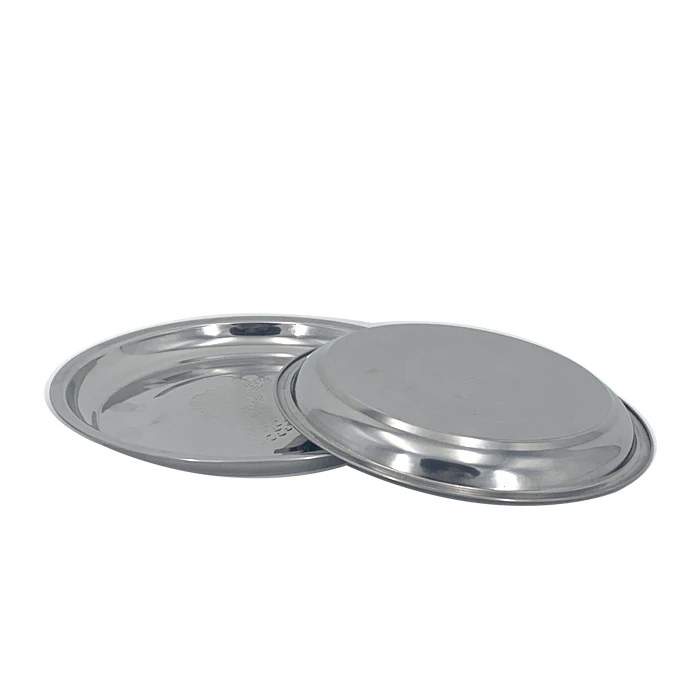 
wholesale steel stainless round mirror tin tray Baking Pizza Plate Tray 