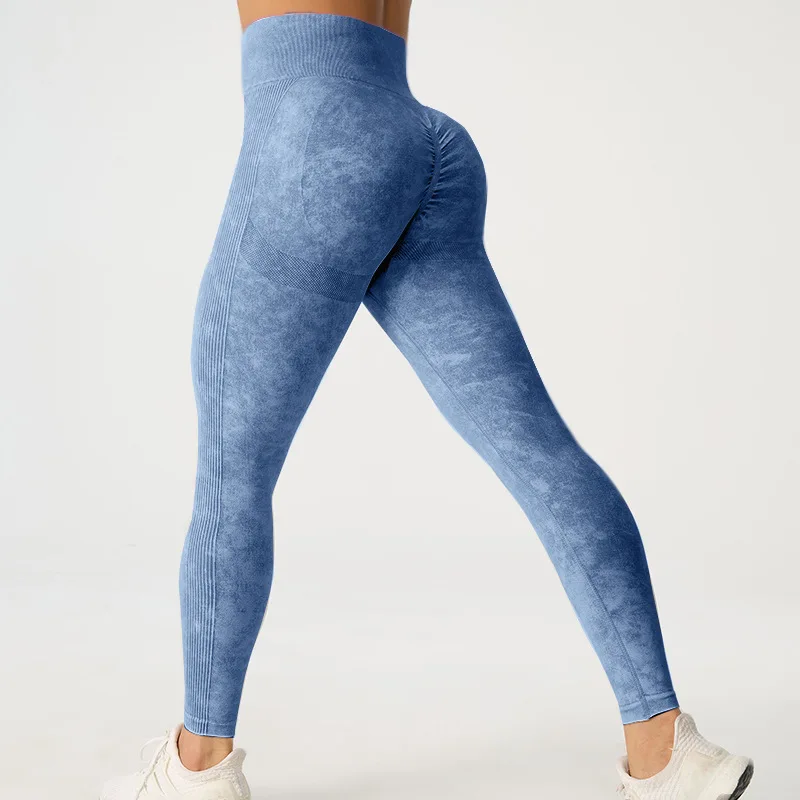 NEW 16 Colors Acid Wash Push Up Yoga Leggings Women Gym Fitness Sports Wear Seamless Workout Tights Running yoga Pants LOGO OEM