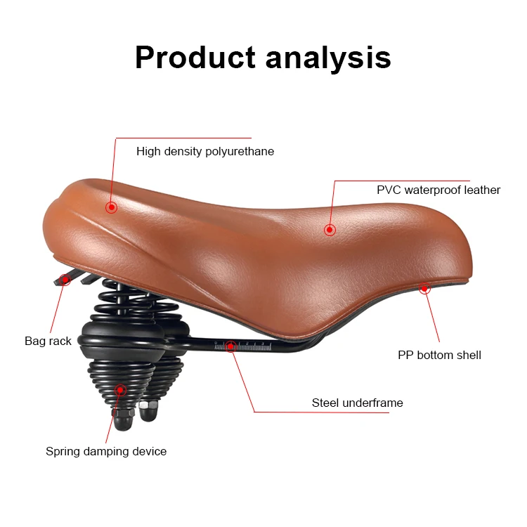 KEREACHY factory customized 2023 most popular super wide bicycle seat cushion spring soft saddle comfortable gel saddle seat