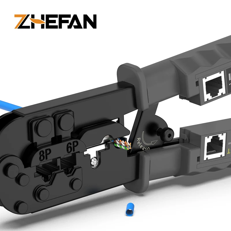 ZHEFAN Network Tool With Tester For 8p/6p/4p Network Crimper With Cable Tester Rj45 Crimping Tester Tool
