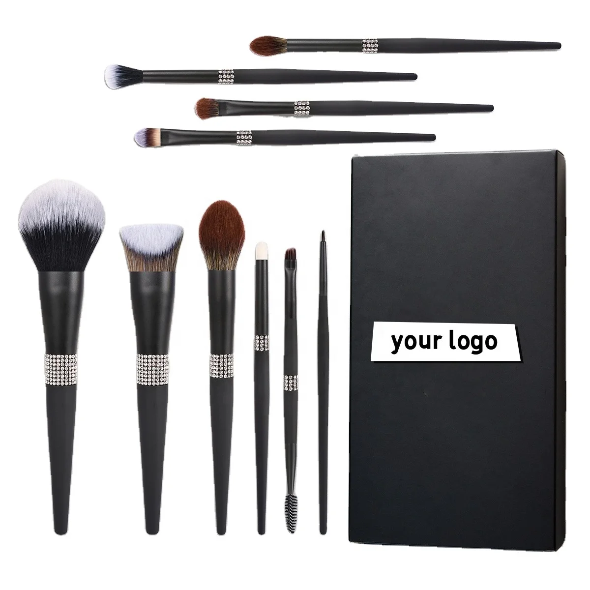 10, 12, 14 pcs Makeup Brush Set With Shining Diamonds Case ensemble de pinceaux de maquillage cosmetiquera Custom Logo Makeup Se