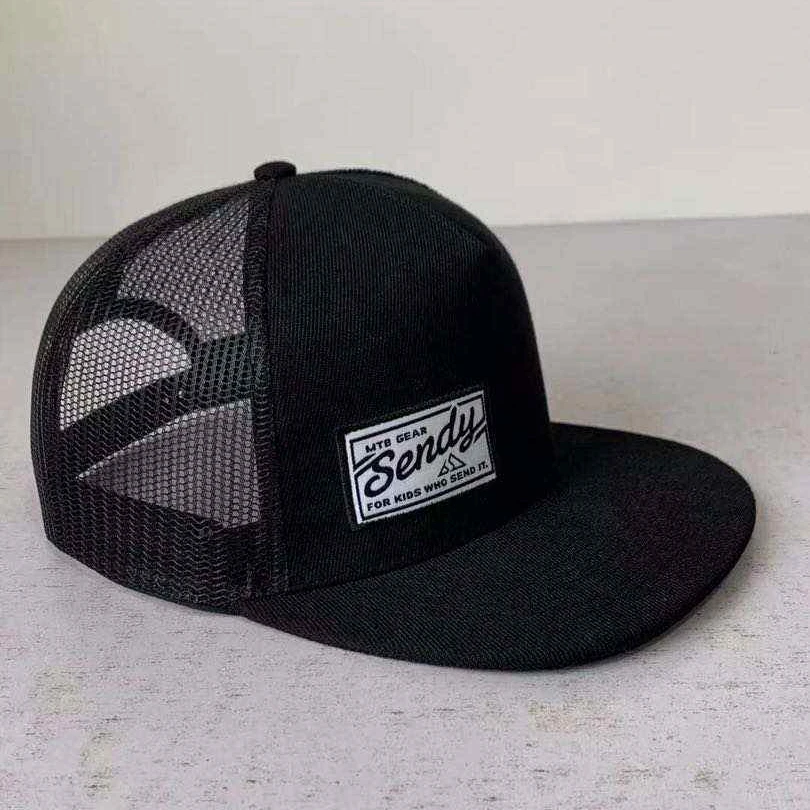 Wholesale or Custom 3D Embroidery Snapback Hat, Trucker Snapback  Cap With Flat Brim And Mesh at back
