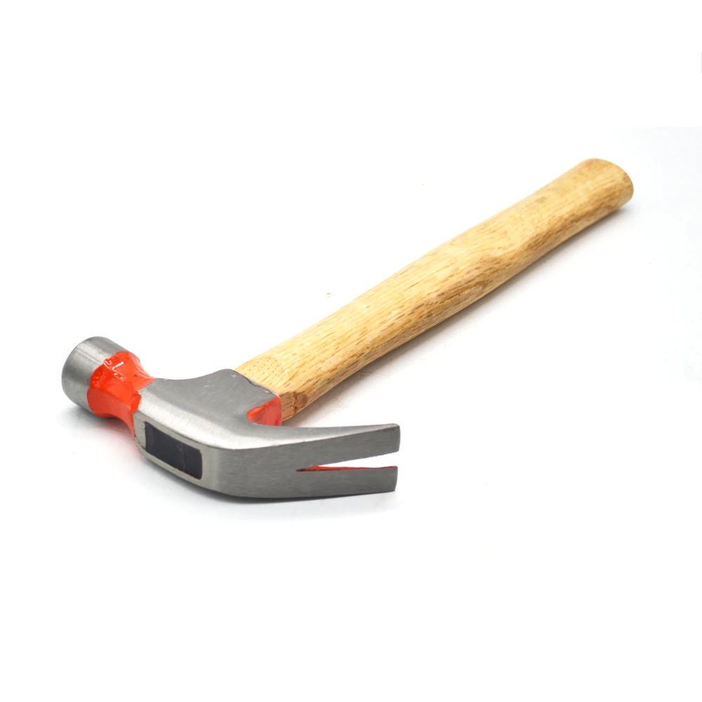 Guangzhou supplier 45 carbon steel claw hammer with wooden handle