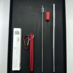 10%OFF Portable High-End 304 Foldable Reusable Custom Telescopic Stainless Steel Retractable Metal Collapsible Drinking Straw