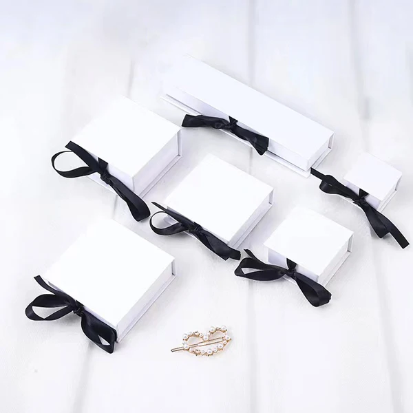 Stock color packaging boxes rigid paper mystery craft unique jewelry gift boxes with ribbon