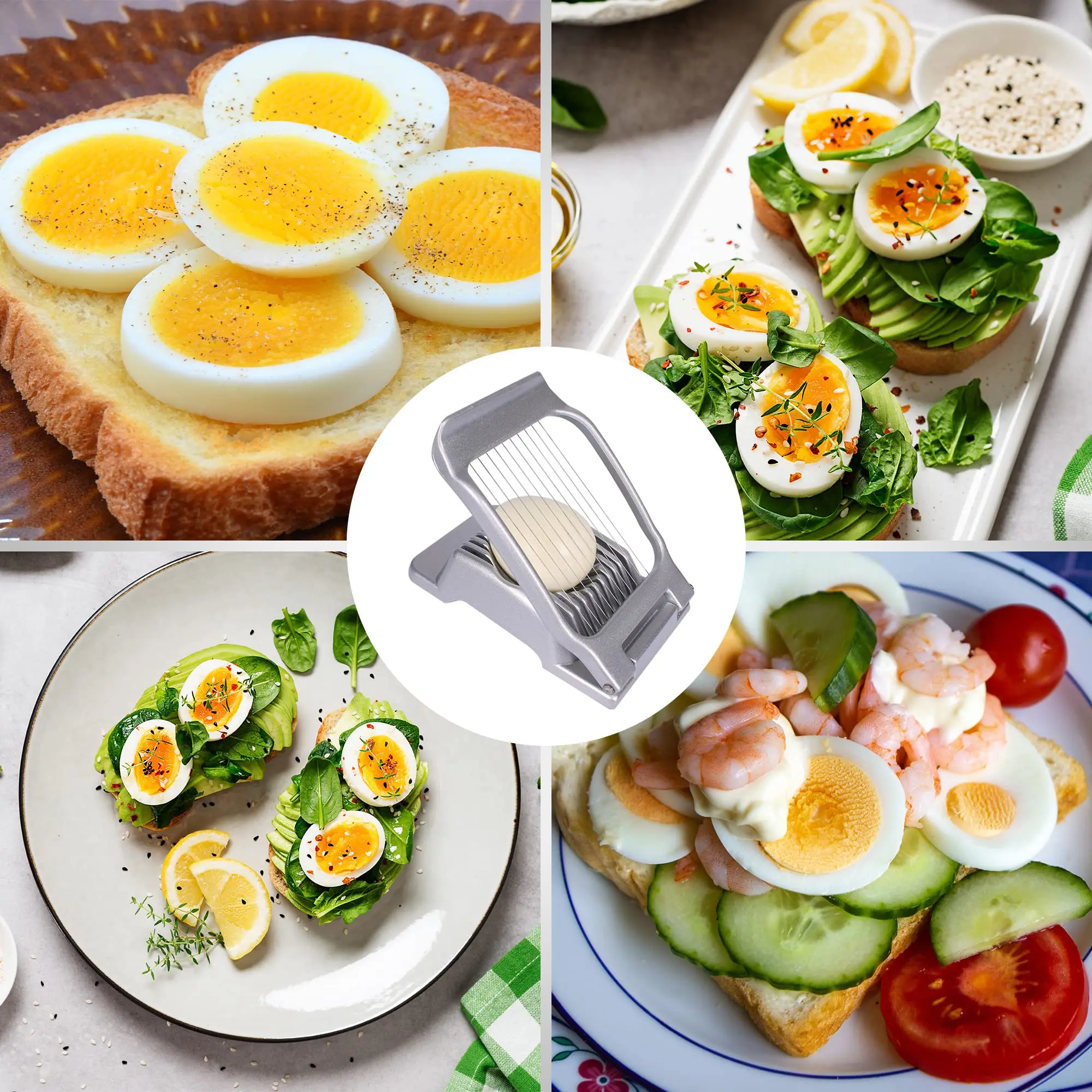 Egg Slicer for Hard Boiled Eggs Egg Cutter Strawberry Slicer Heavy Duty Aluminium Tomato Slicer
