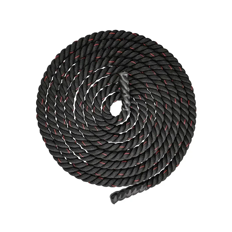 Professional Strength Training  Fitness Equipment Rope-50mm 12m Nylon Black And Red  Battle Rope
